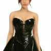 Daisy Corsets USA Black Patent Steel Boned Corset Dress