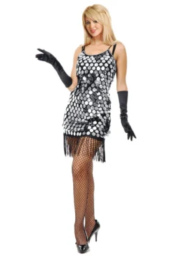 Charades Silver Starlet Flapper Costume