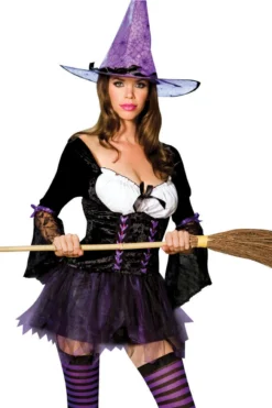 Music Legs Purple Witch Costume