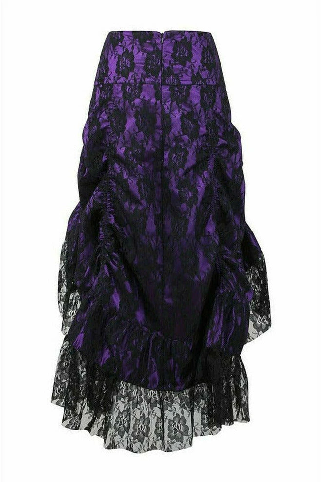 Daisy Corsets USA Purple Ruched Bustle Skirt With Black Lace Overlay 2 Daisy Corsets USA Purple Ruched Bustle Skirt With Black Lace Overlay - Image 2