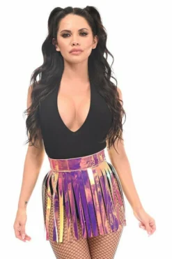 Daisy Corsets USA Rainbow Gold Holo Fringe Skirt