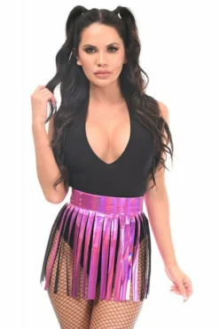 Daisy Corsets USA Fuchsia Holo Fringe Skirt