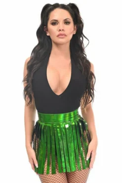 Daisy Corsets USA Green Holo Fringe Skirt