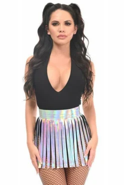 Daisy Corsets USA Silver Holo Fringe Skirt