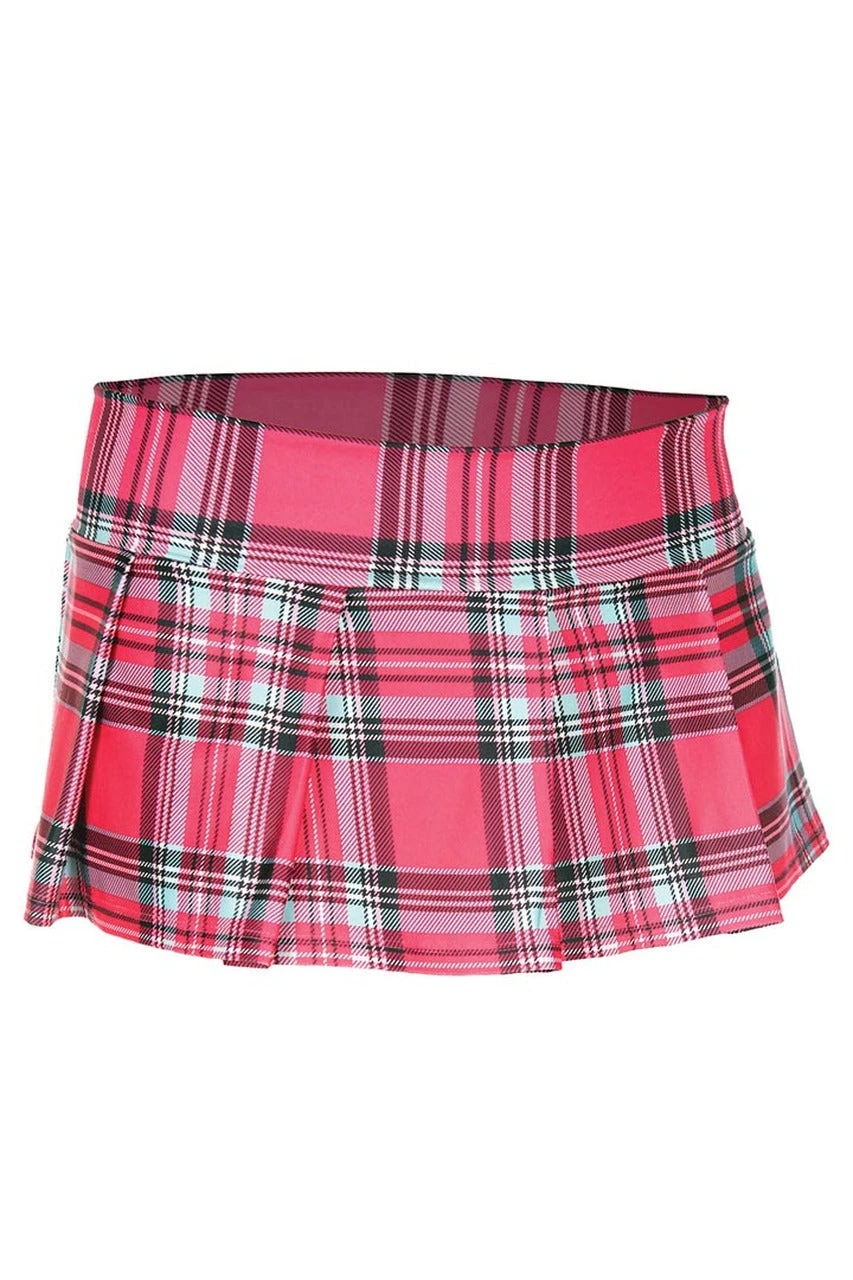 Music Legs Pink Plaid Skirt 2 Music Legs Pink Plaid Skirt - Image 2