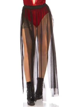 Leg Avenue Multi Slit Black Skirt