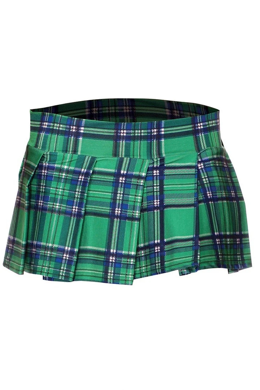 Music Legs Green Plaid Skirt 2 Music Legs Green Plaid Skirt - Image 2