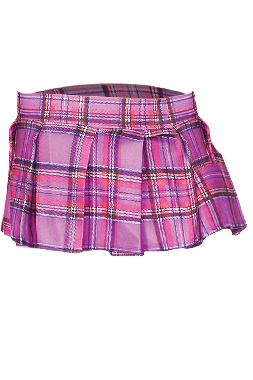 Music Legs Purple Plaid Schoolgirl Skirt 2 Music Legs Purple Plaid Schoolgirl Skirt - Image 2