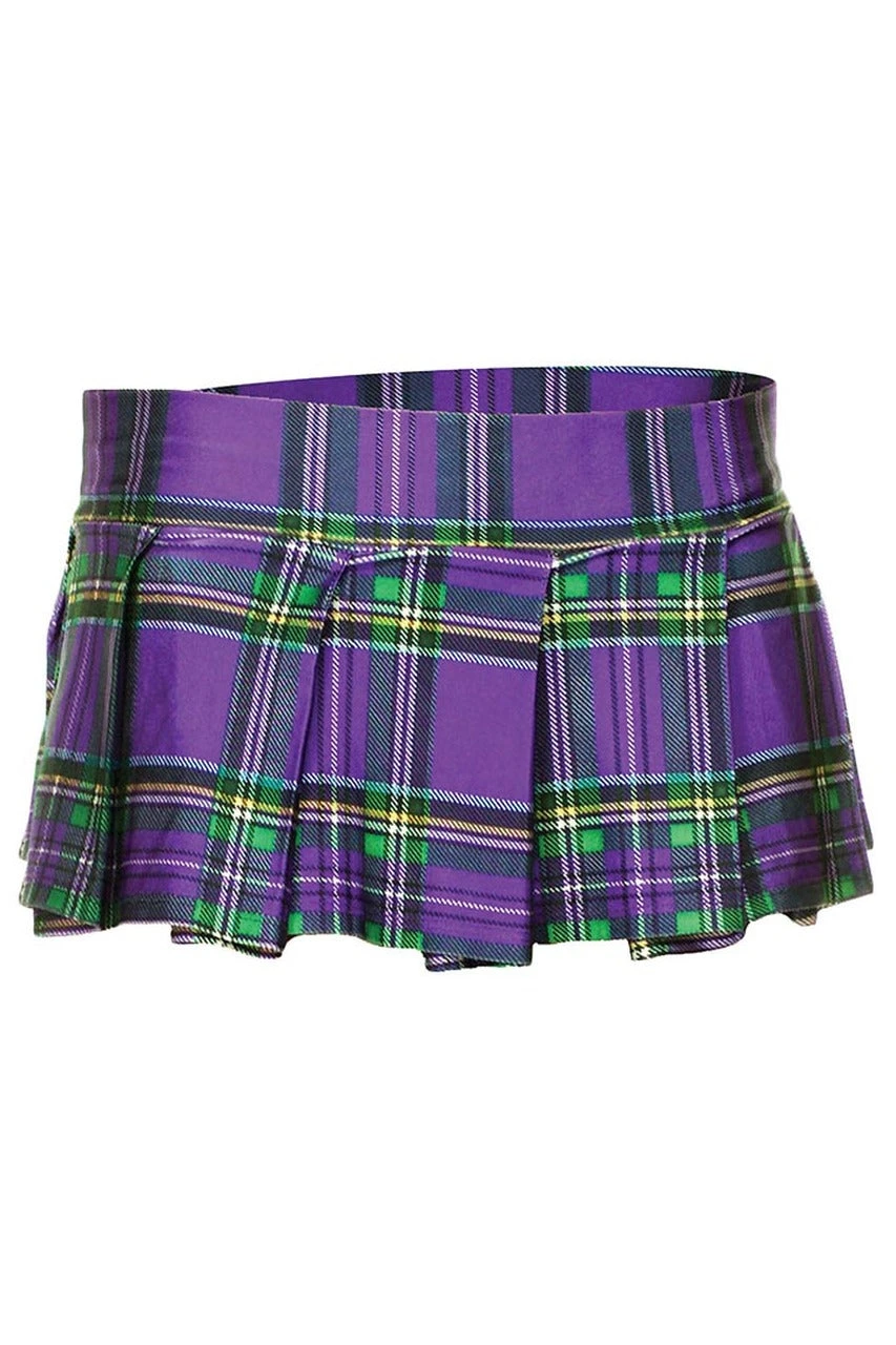 Music Legs Purple Plaid Schoolgirl Skirt 2 Music Legs Purple Plaid Schoolgirl Skirt - Image 2