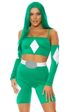 Forplay Green Take The Power Superhero Costume