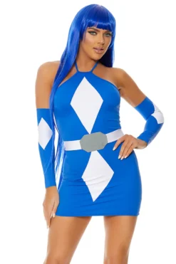 Forplay Blue Mega Power Superhero Costume