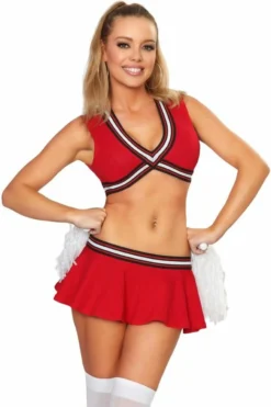 3WISHES Red Hot Sexy Cheerleading Costume -Sexy Halloween Costumes Sales unnamed file 810